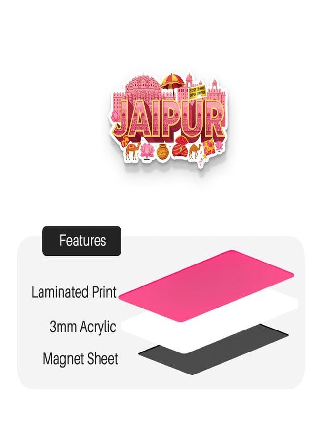 Suruv Jaipur Fridge Magnets, Glossy Finish, Stylish Magnet for Fridge, Wardrobe & Metal Surfaces - Image 4